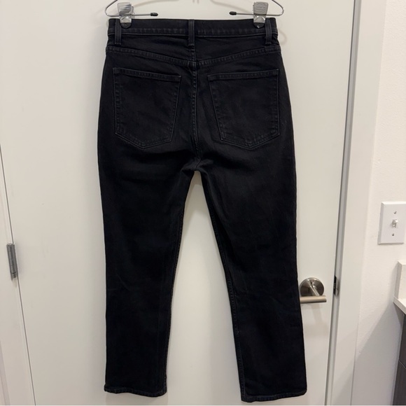 REFORMATION Liza High Rise Straight Cropped Jeans Faded Black Size 29 - Picture 11 of 12